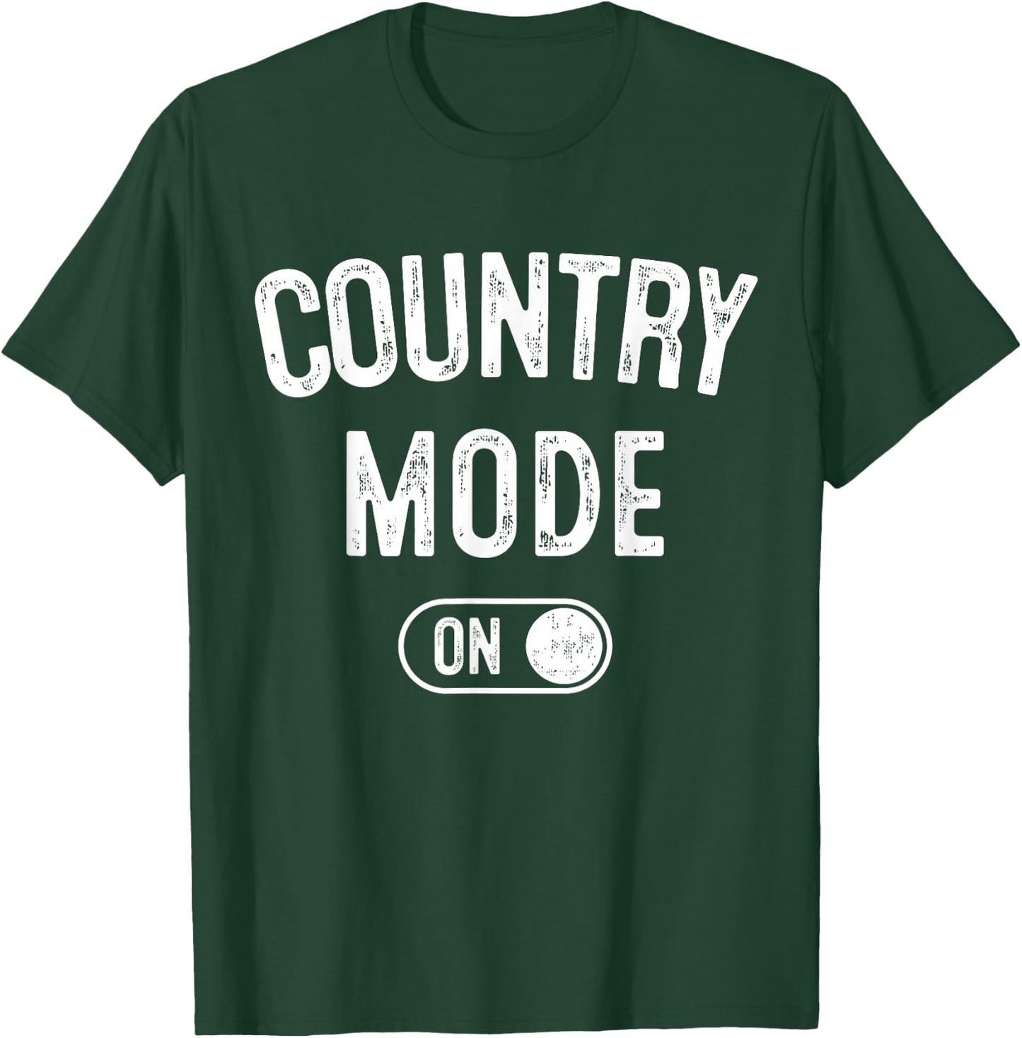 Country Mode On Funny Cowboy Gift Singer Farmer Cowgirl T-Shirt - T-Shirt | Forest