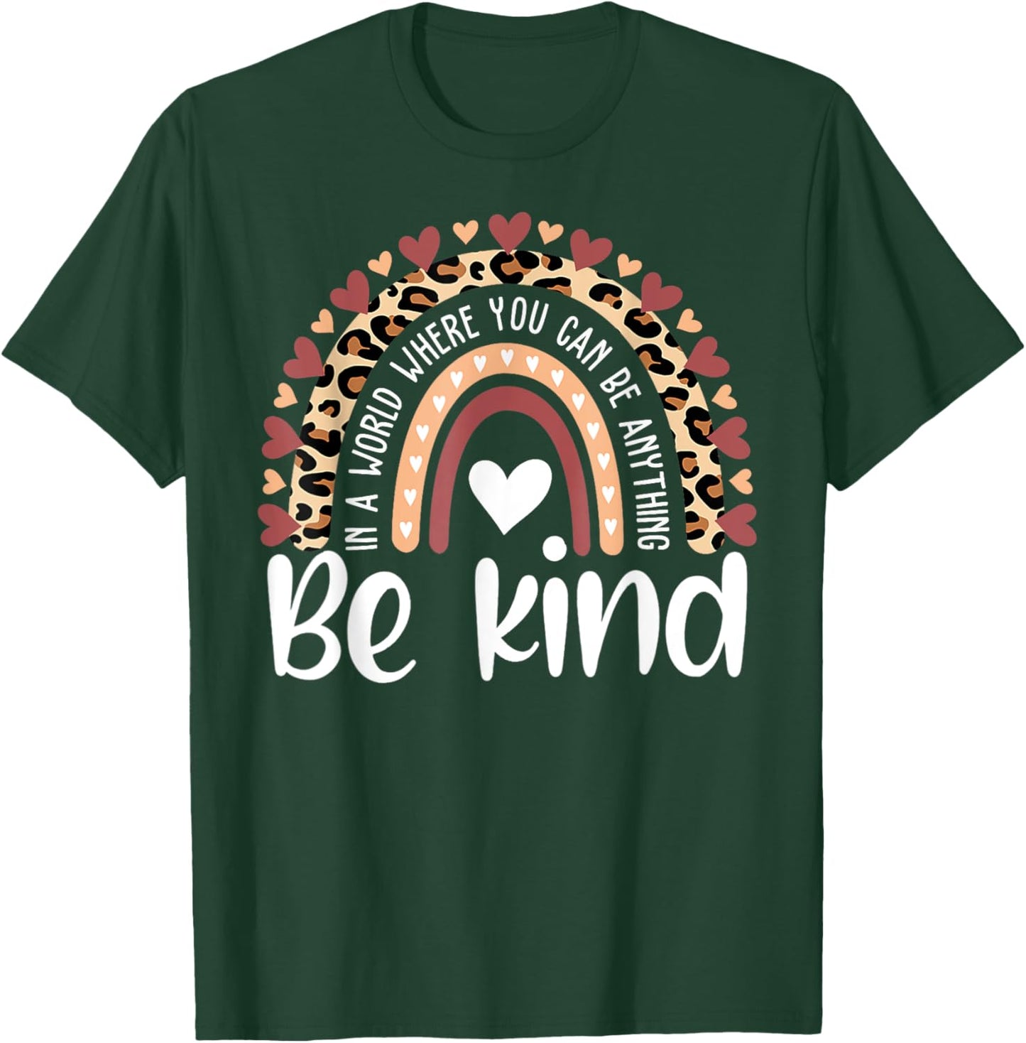 Unity Day Orange Anti Bullying Leopard Rainbow Kids Girls T-Shirt - T-Shirt | Forest