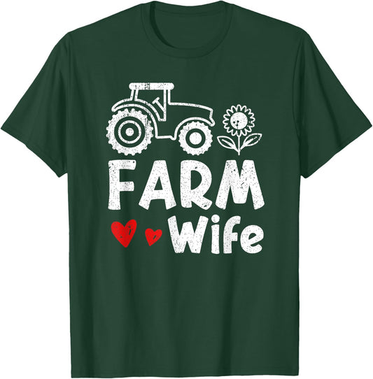 Farm Wife | Local Farm Lover Funny Farmer Wife T-Shirt - T-Shirt | Forest