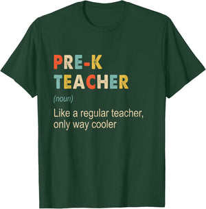 PreK Teacher Definition Funny Teaching School Teacher Gift T-Shirt - T-Shirt | Forest