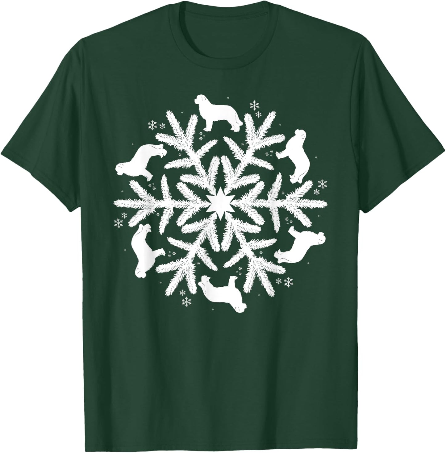 Snowflake Christmas Newfoundland T-Shirt - T-Shirt | Forest