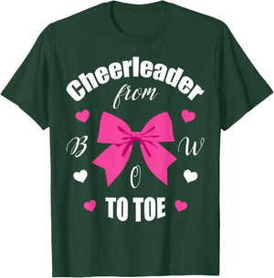 Cheerleader From Bow 2 Toe T Shirt Cheerleading Girl Gift T-Shirt - T-Shirt | Forest