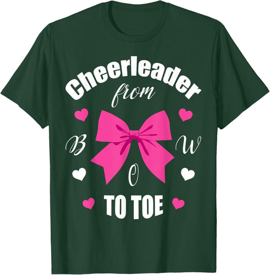 Cheerleader From Bow 2 Toe T Shirt Cheerleading Girl Gift T-Shirt - T-Shirt | Forest