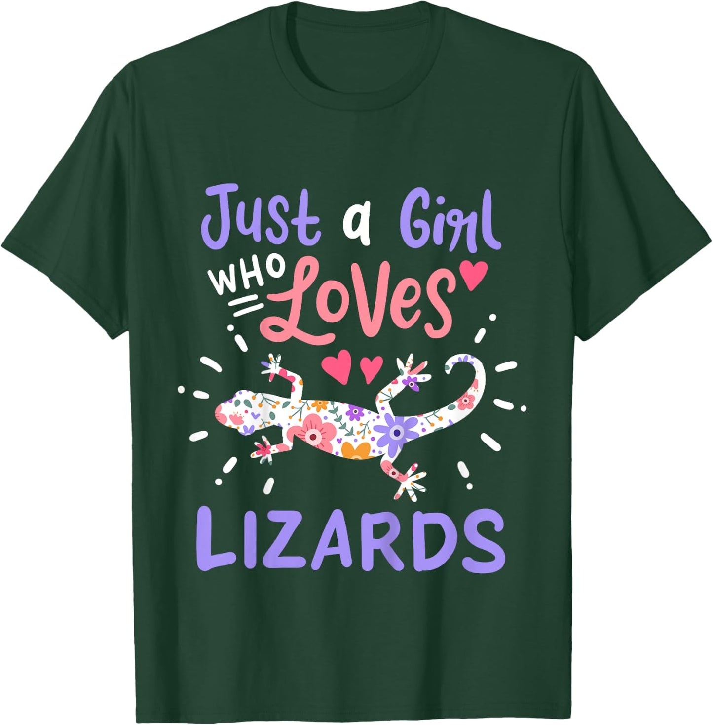 Lizard Just A Girl Lizards Gift T-Shirt - T-Shirt | Forest
