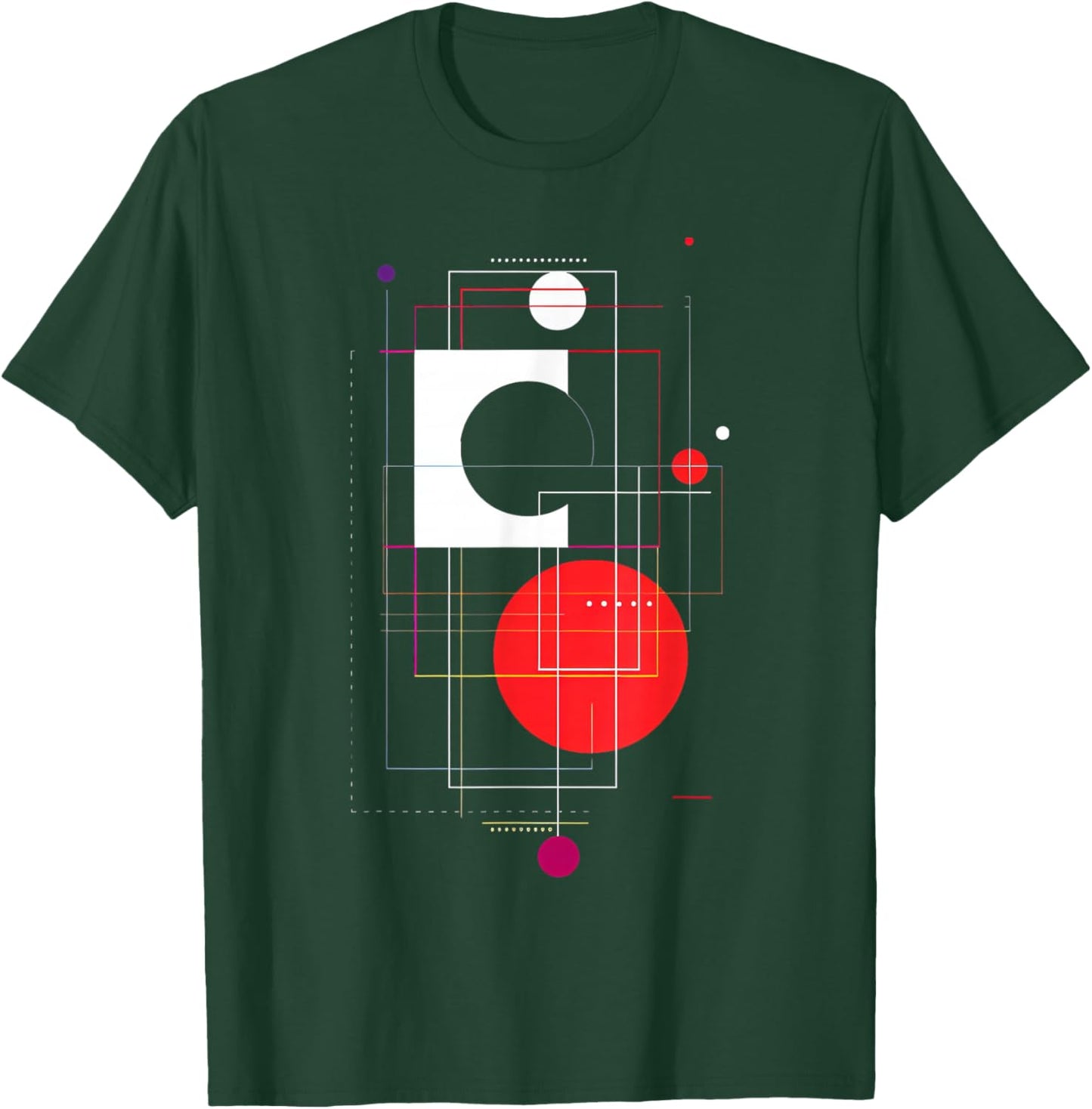 Geometric Black, White, and Red Abstract T-Shirt - T-Shirt | Forest
