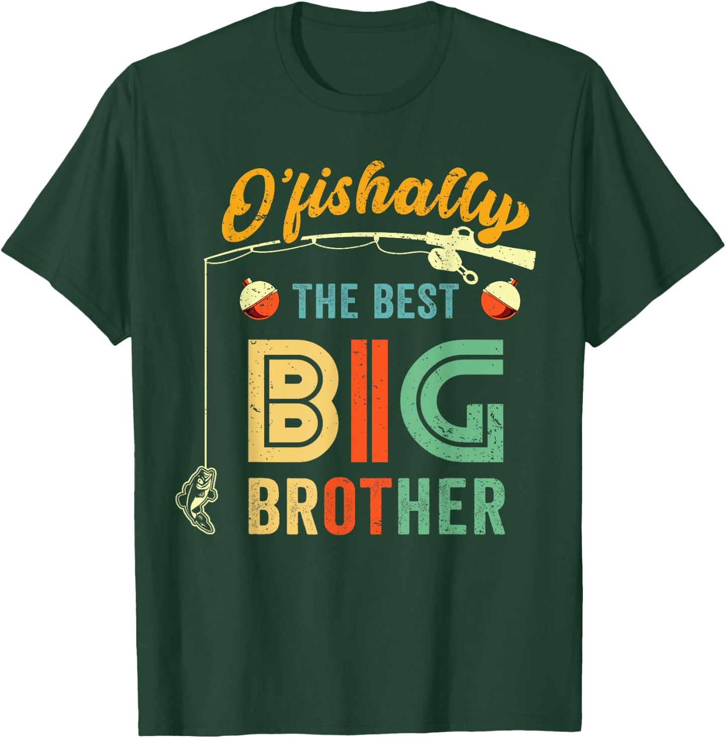Ofishally The Best Big Brother Cute Boys Fishing Gift Kids T-Shirt - T-Shirt | Forest