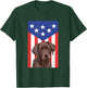 Labrador Retriever Chocolate Lab American Flag Funny Patriot T-Shirt - T-Shirt | Forest