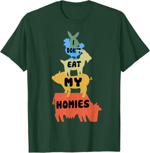 Funny Vegan - Vegetarian - I Don't Eat My Homies - Animal T-Shirt - T-Shirt | Forest