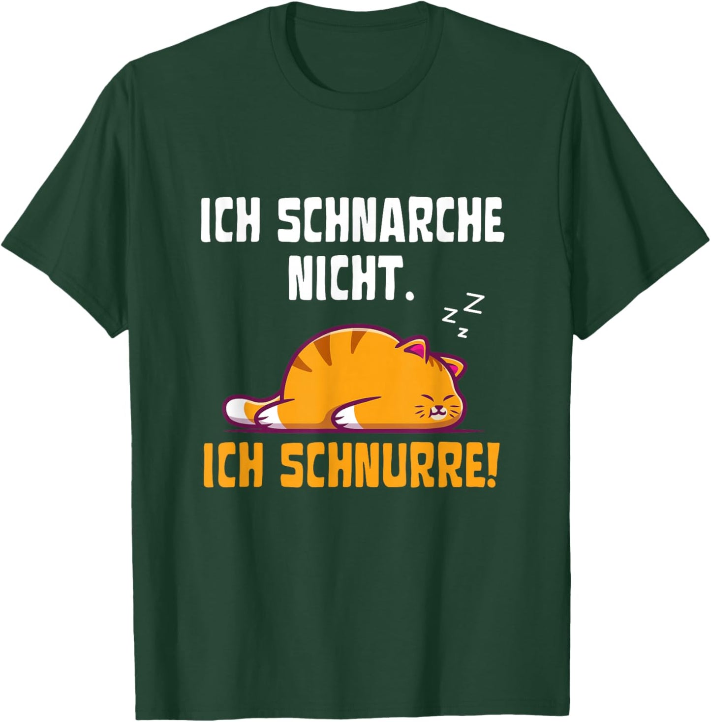Ich schnarche Nicht Ich schnurre | Katzen Pyjama Schlafshirt T-Shirt - T-Shirt | Forest