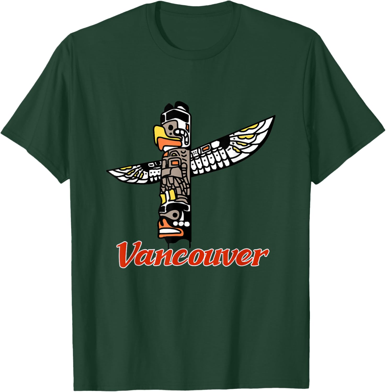 British Columbia Totem Pole Vancouver Canada Stanley Park T-Shirt - T-Shirt | Forest