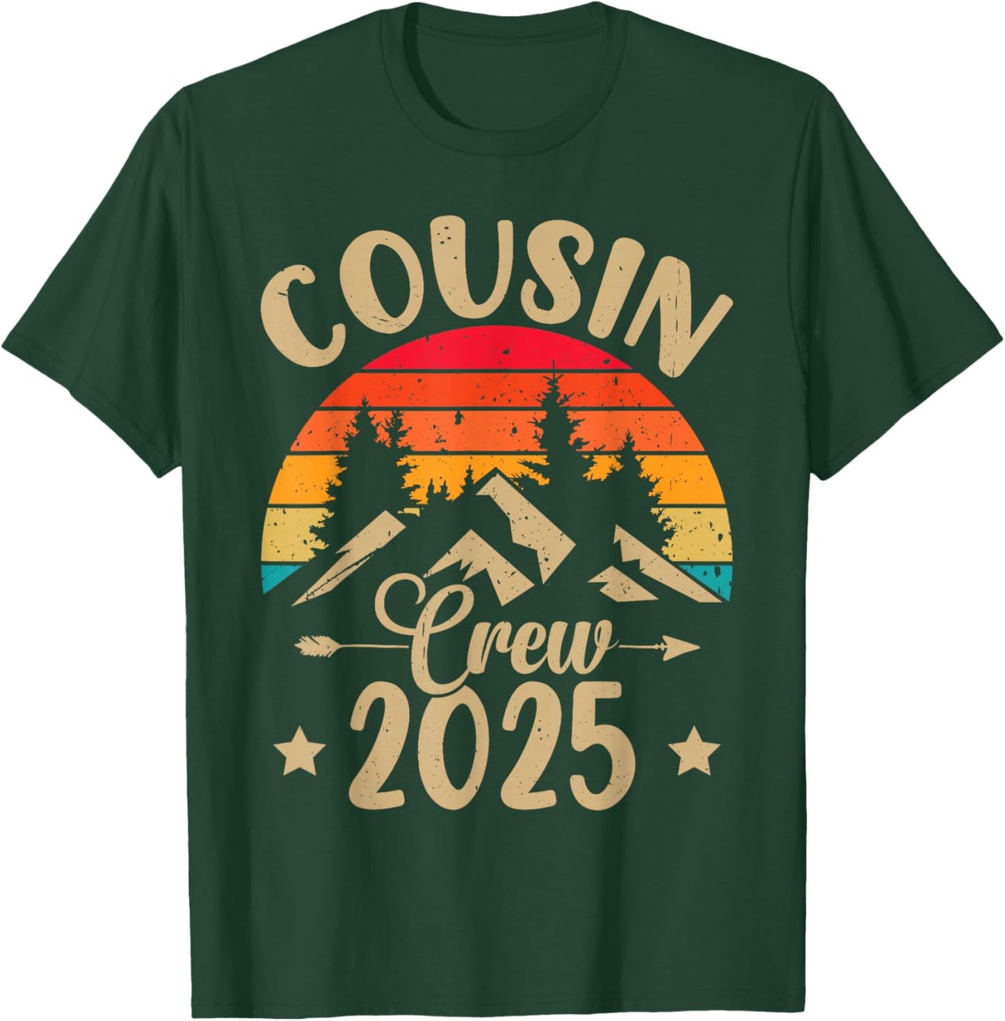 Vacation Family Reunion Cousin Crew 2025 Matching T-Shirt - T-Shirt | Forest