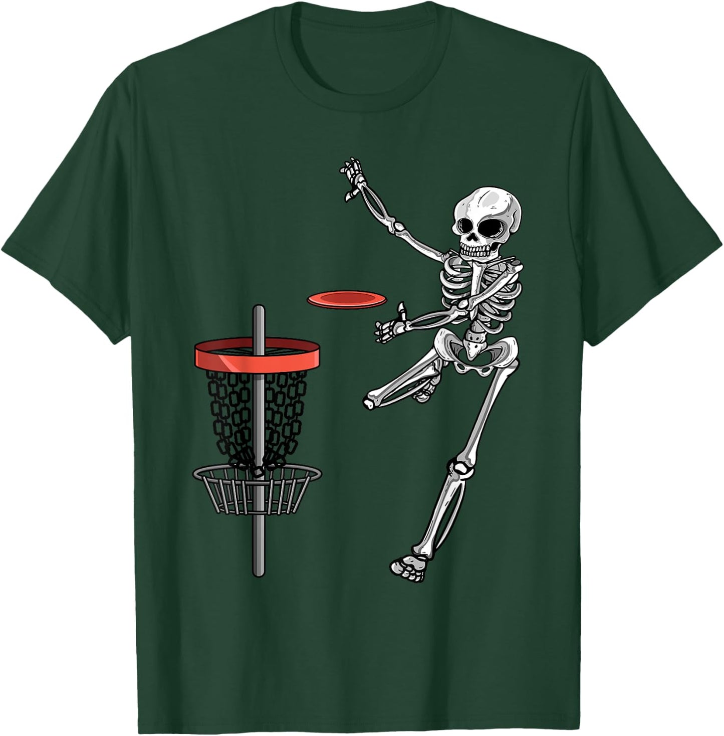 Skeleton Flying Disc Golf Halloween Frisbee Easy DIY Costume T-Shirt - T-Shirt | Forest