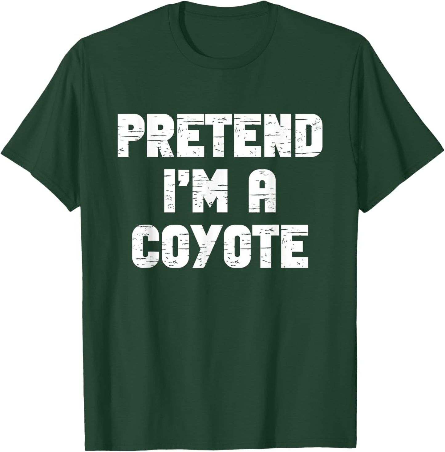 Halloween Pretend I'm A Coyote Costume Funny Lazy Adult Kids T-Shirt - T-Shirt | Forest