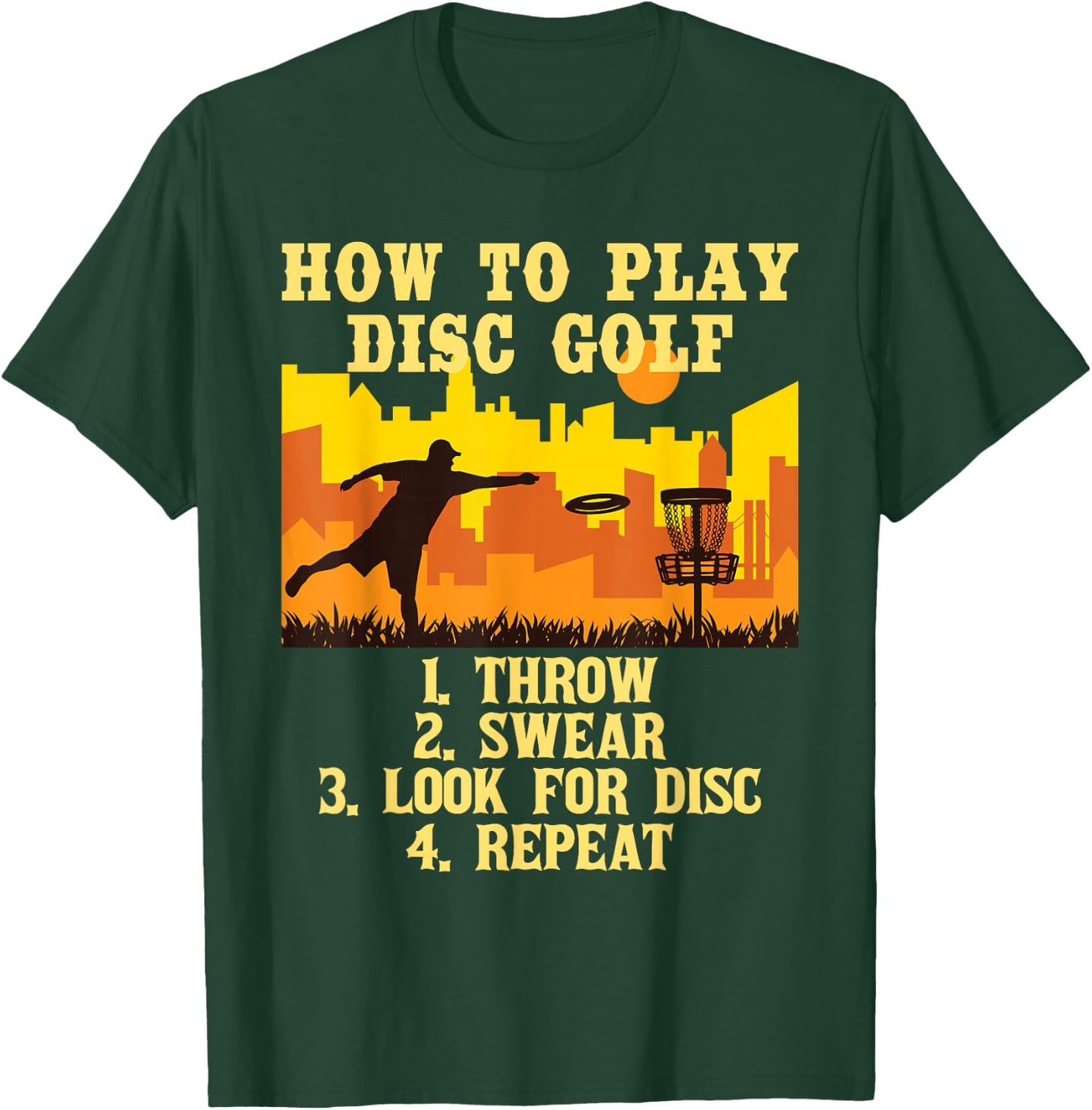 How to Play - Disc Golf Player Flying Disc Golfer T-Shirt - T-Shirt | Forest