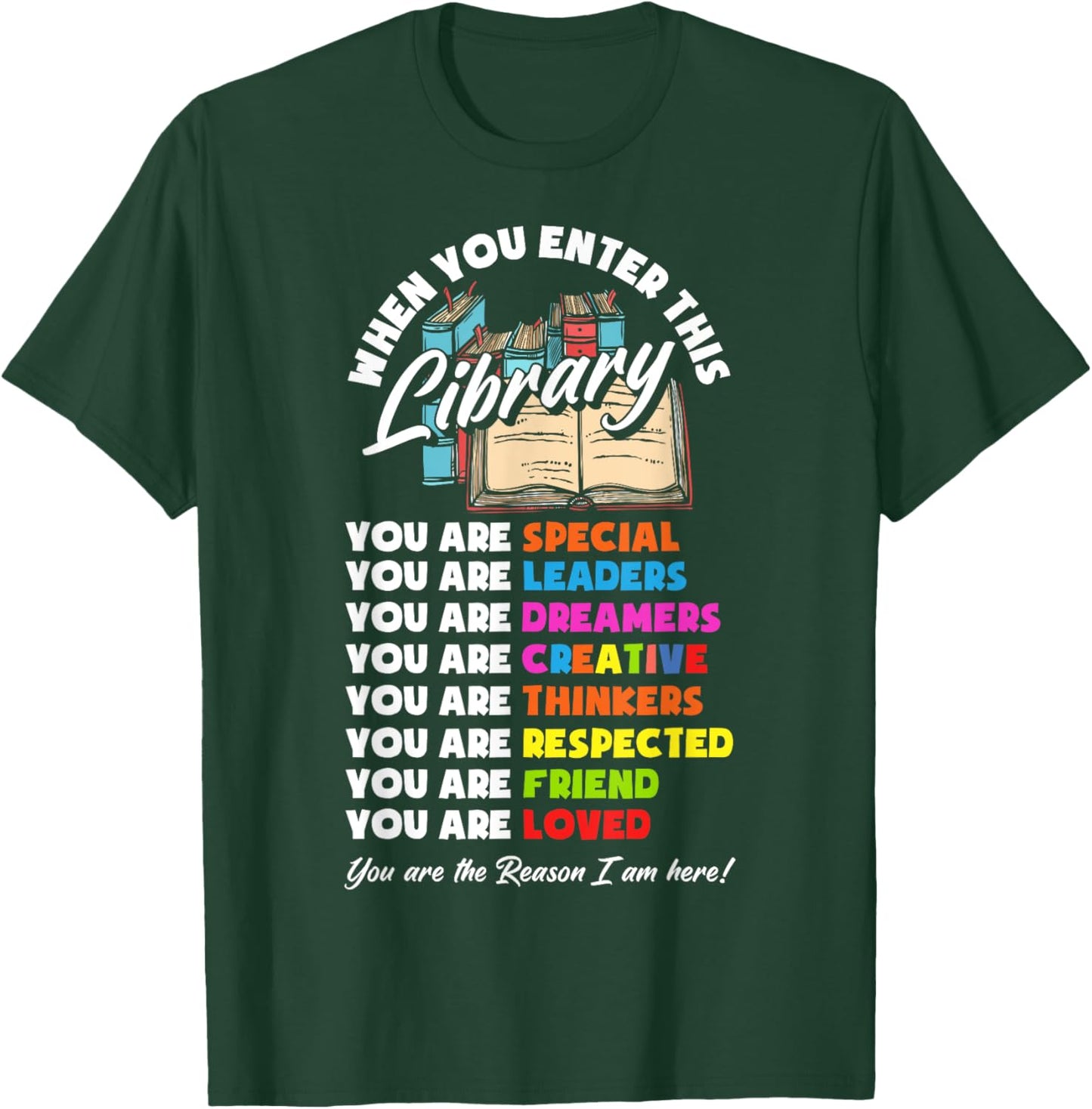 When You Enter This Library Funny Librarian Book Lover Gift T-Shirt - T-Shirt | Forest
