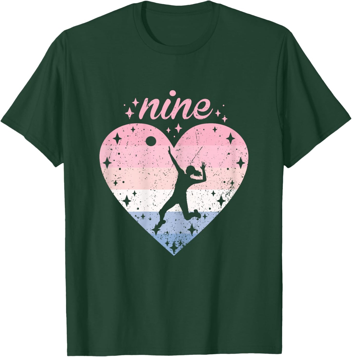 9 Year Old Cute Volleyball Birthday Girl 9th B-day T-Shirt - T-Shirt | Forest