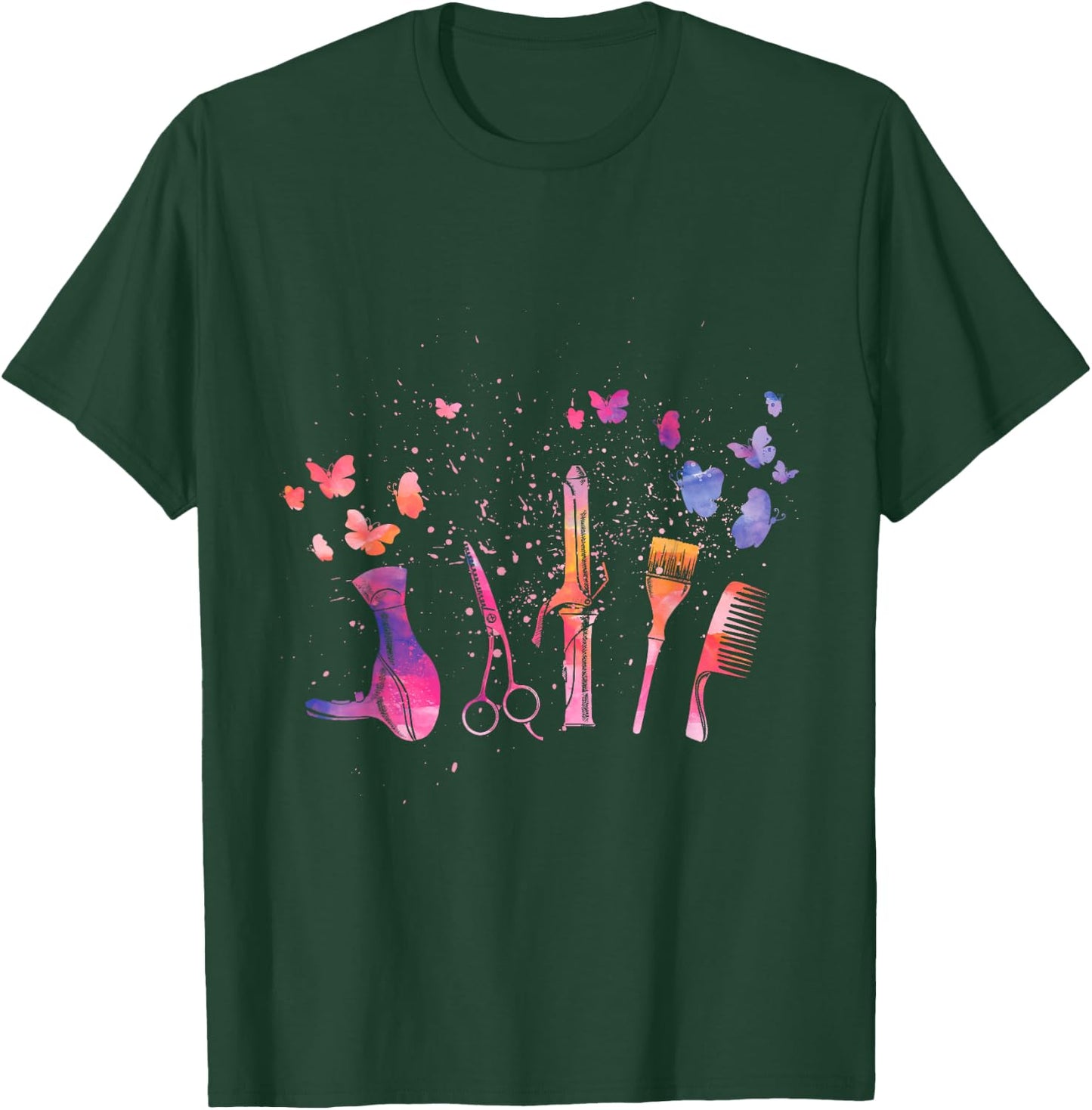 Hair Stylist Hairdresser Tools Makeup Artist & Hairstylist T-Shirt - T-Shirt | Forest