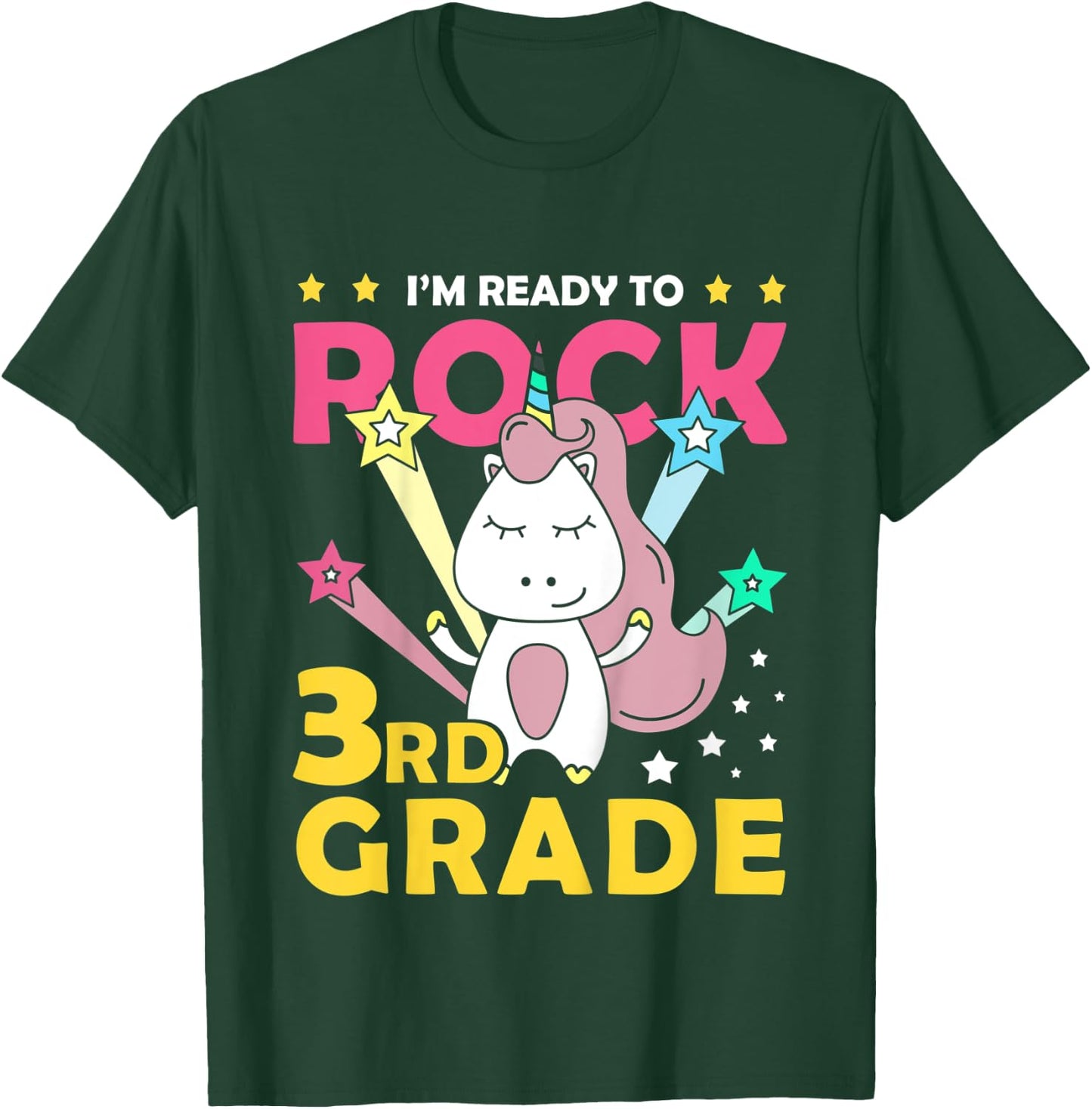 Kids I'm Ready Crush 3rd Grade Shirt Cute Unicorn T-Shirt - T-Shirt | Forest