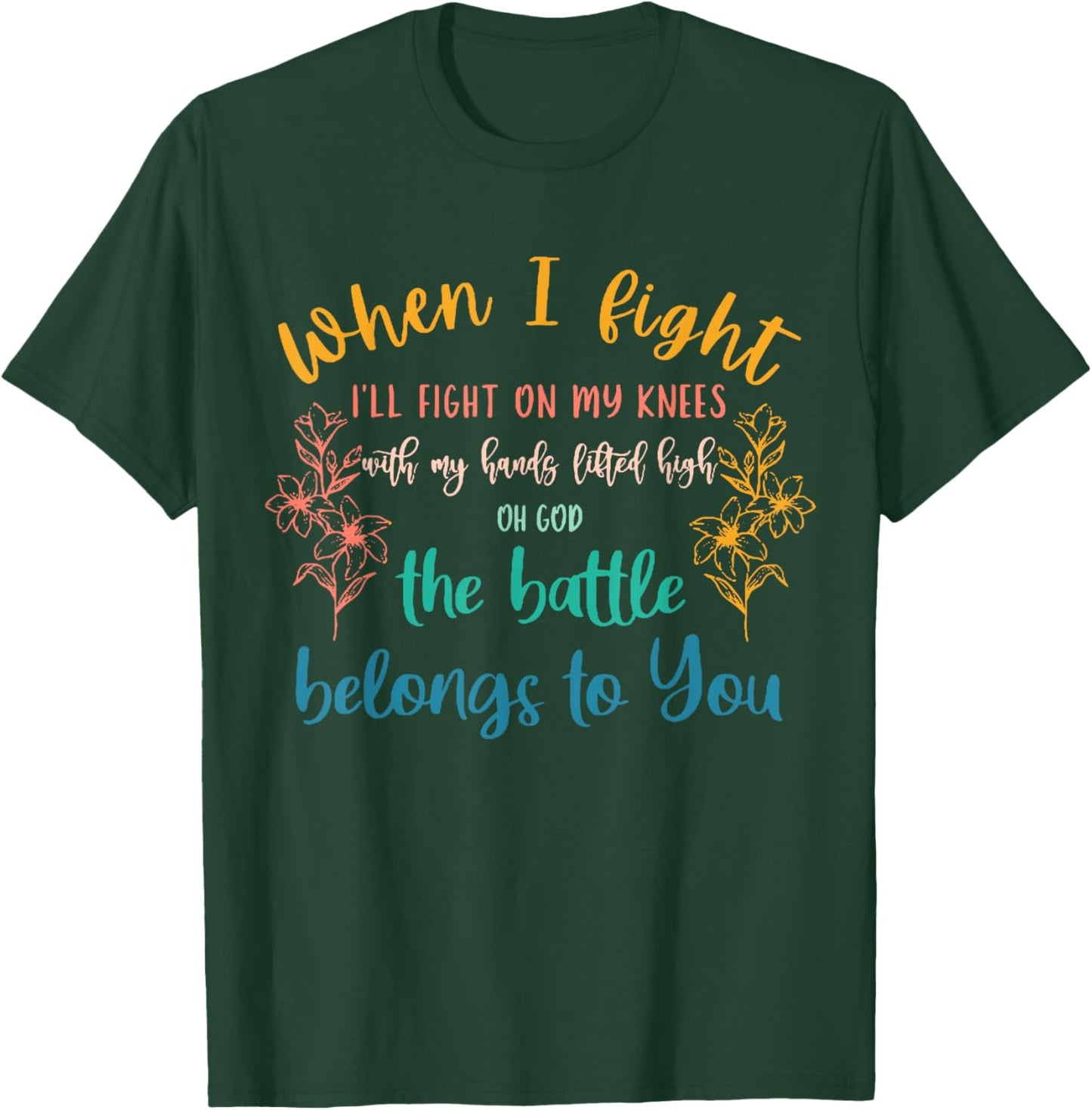 Retro Battle Belongs To The Lord Christian,Inspirational T-Shirt - T-Shirt | Forest
