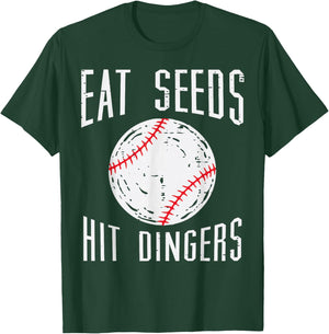 Baseball Eat Seeds Hit Dingers Funny Men Women Boys Kids T-Shirt - T-Shirt | Forest