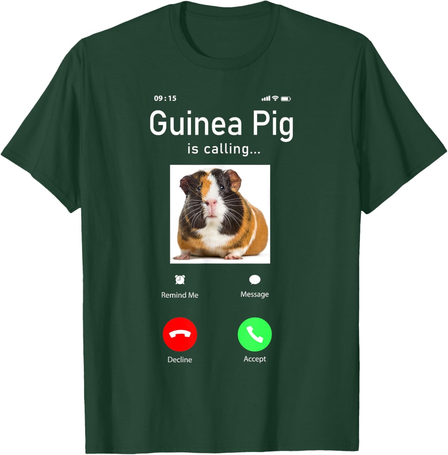 Guinea Pig Phone Display Guinea Pig Is Calling T-Shirt - T-Shirt | Forest