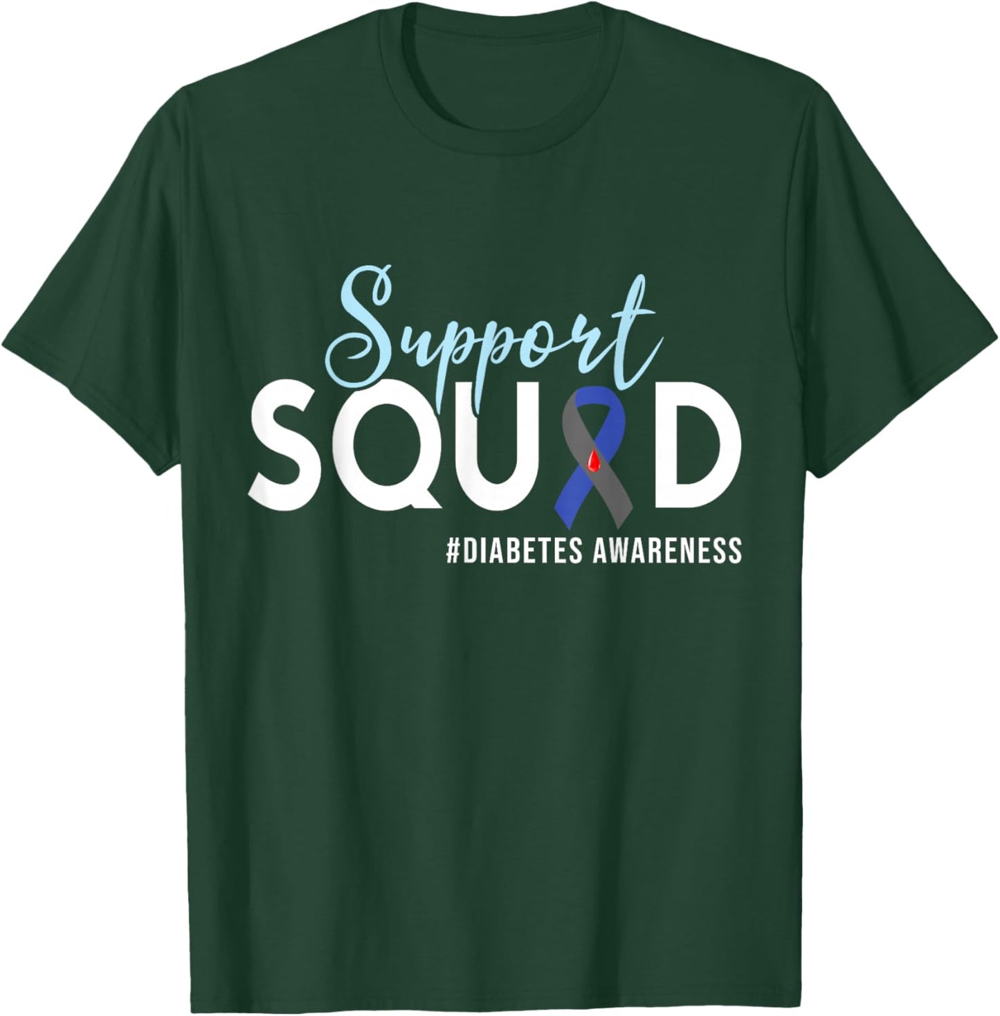 Support Squad Diabetes Awareness Type 1 Women Kids T-Shirt - T-Shirt | Forest