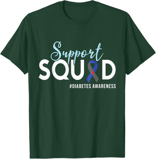 Support Squad Diabetes Awareness Type 1 Women Kids T-Shirt - T-Shirt | Forest