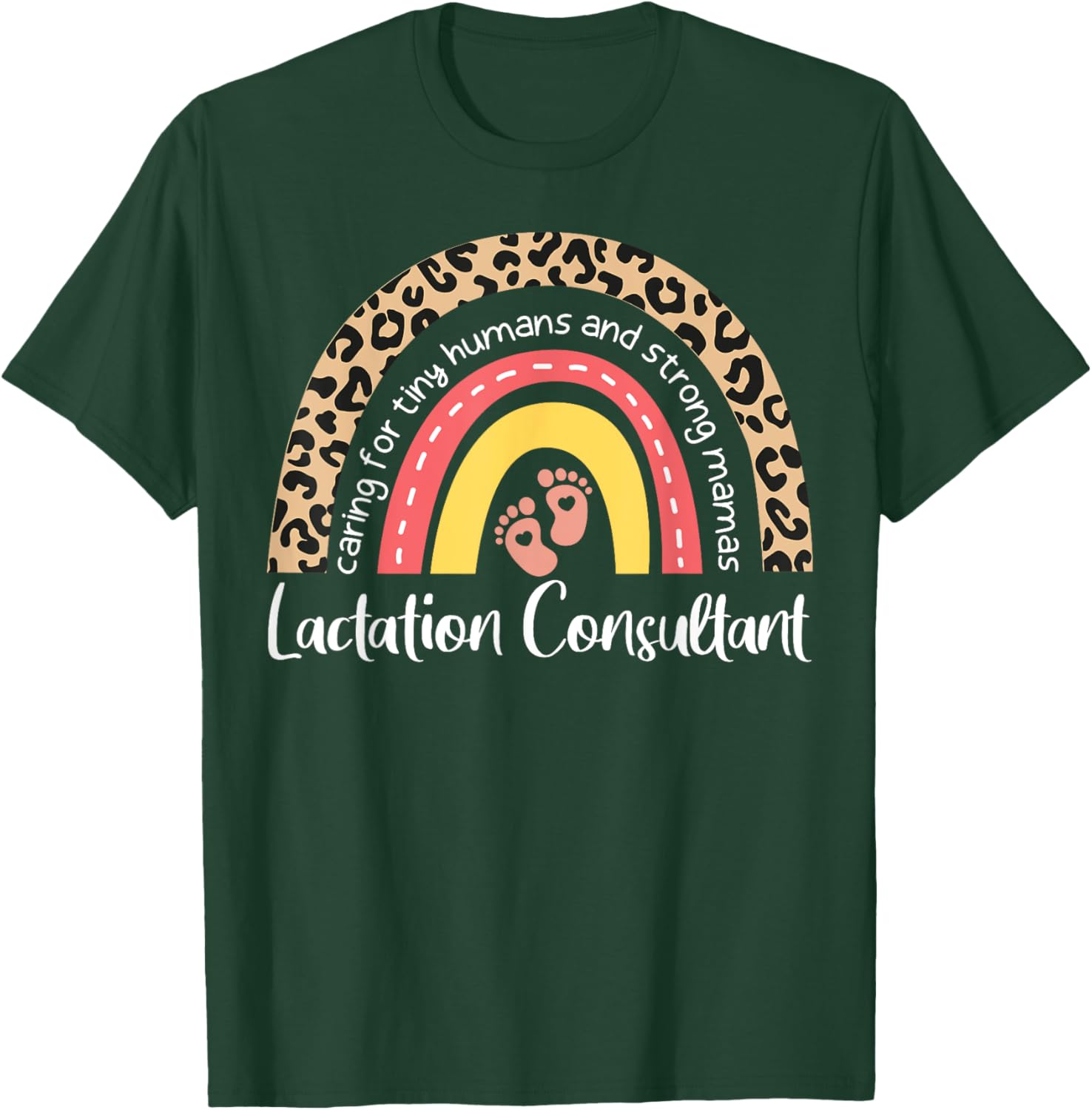 Lactation Consultant Leopard Rainbow Breastfeeding Counselor T-Shirt - T-Shirt | Forest
