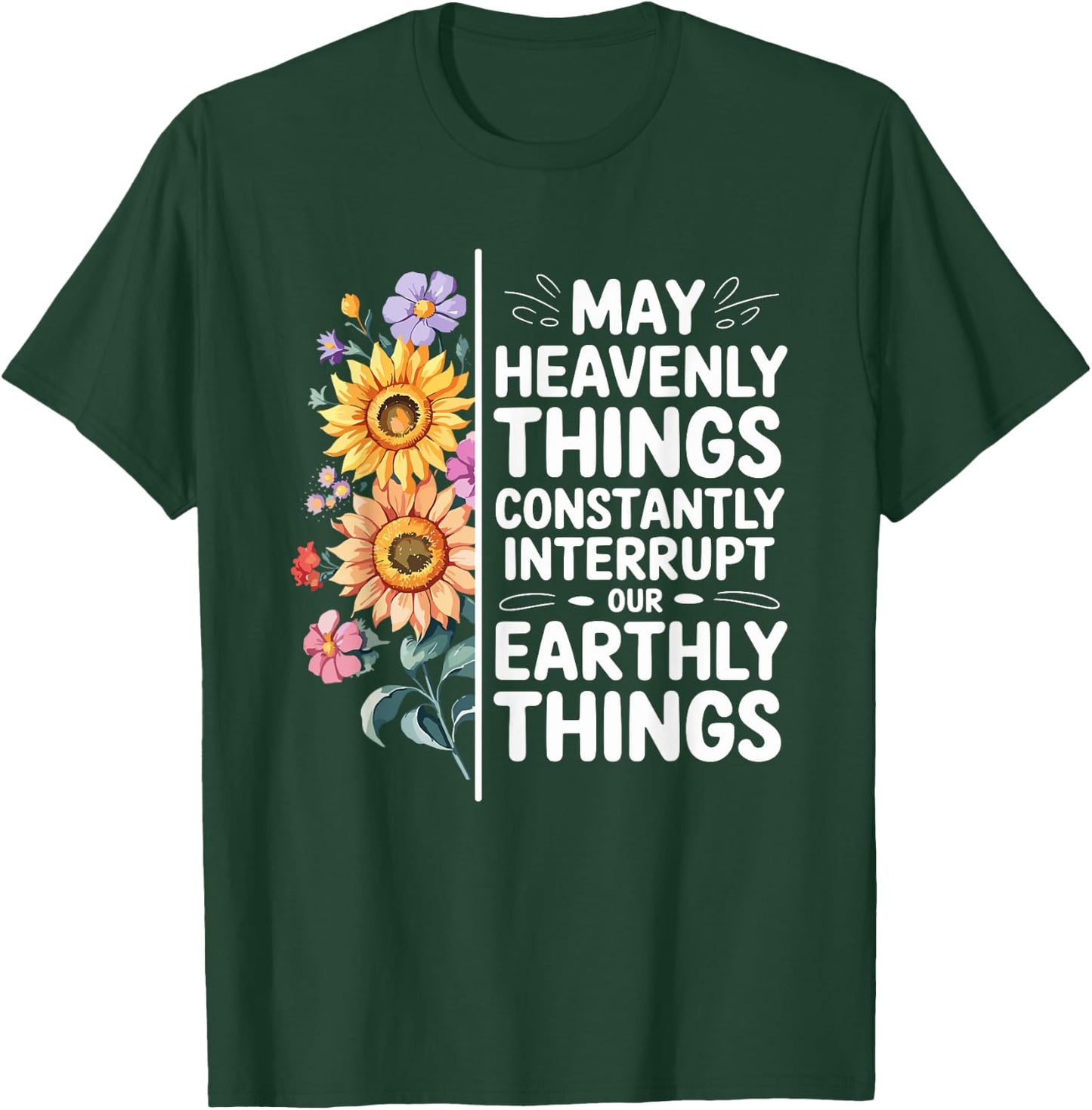 CharlIan Minds - Heavenly Things Interrupt Earthly -Adults Black Short Sleeve T-Shirt - T-Shirt | Forest
