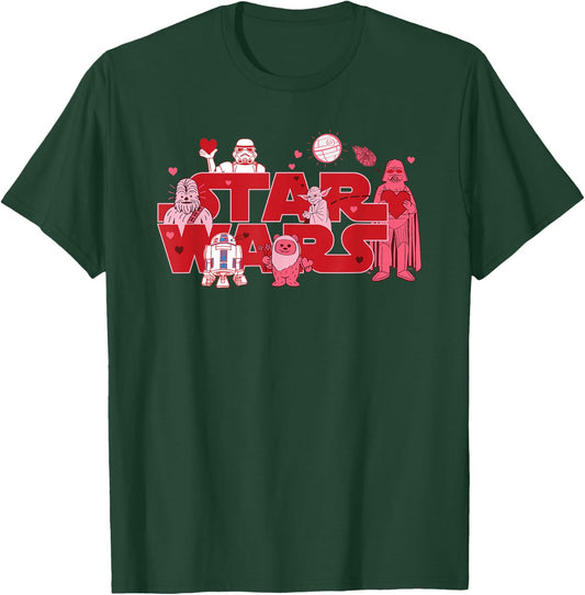 Star Wars Valentine's Day Logo Toon Classic Movie Characters T-Shirt - T-Shirt | Forest