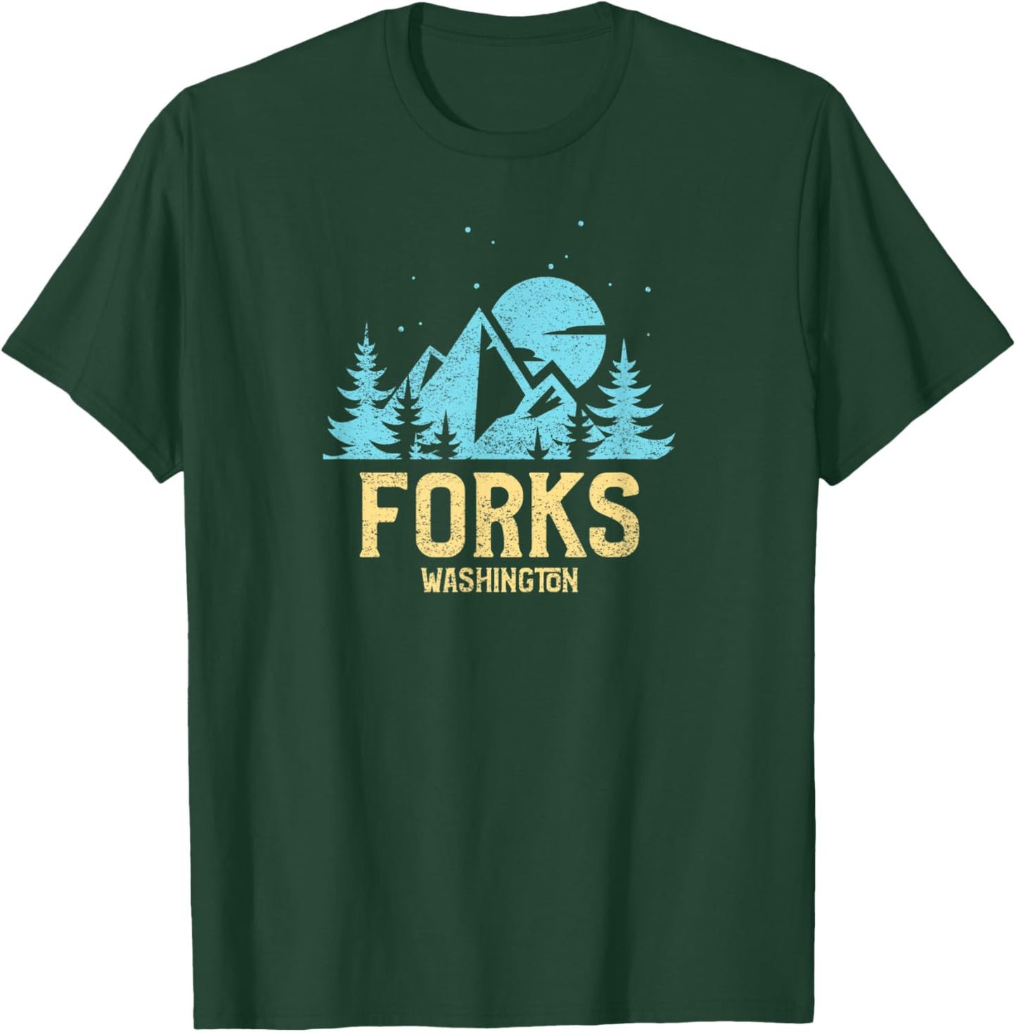 Forks Washington, Outdoors, WA NW retro style, great Gift T-Shirt - T-Shirt | Forest