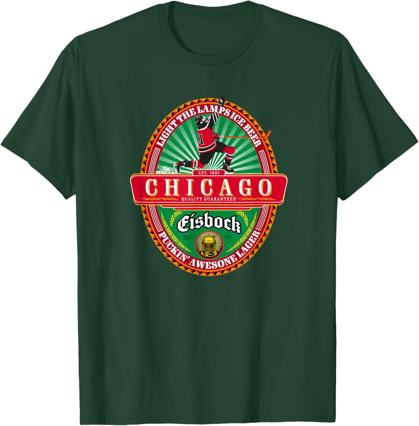 Chicago Pride Windy City Classic Beer Label T-Shirt - T-Shirt | Forest