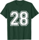 Number 28 Varsity Sports Team Jersey 28th Birthday 28 Years T-Shirt - T-Shirt | Forest