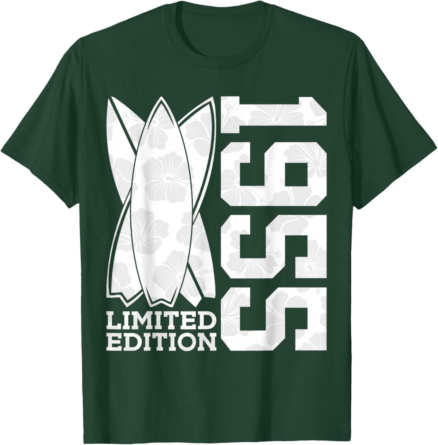 Surfboard Limited Edition 1955 Surfer 70th Birthday Surfing T-Shirt - T-Shirt | Forest