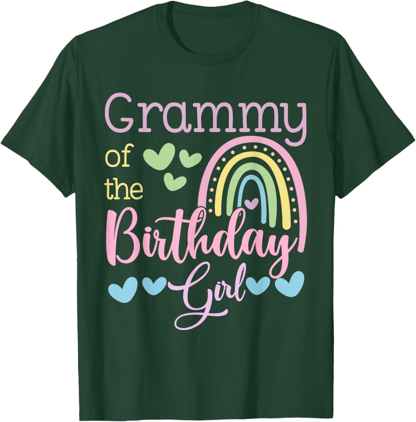 Grammy of The Birthday Girl Rainbow B-Day Matching Family T-Shirt - T-Shirt | Forest