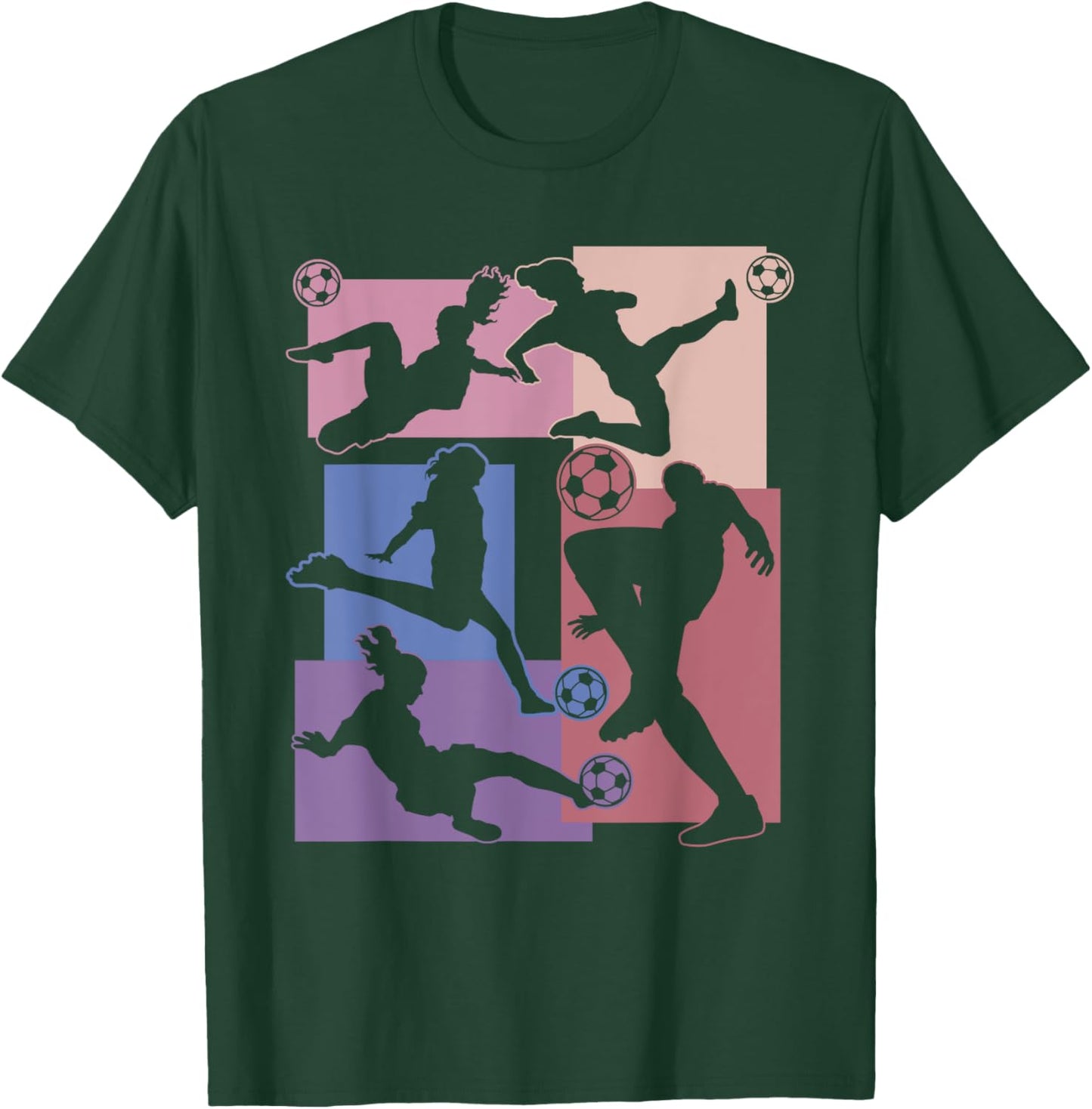 Funny Soccer Player Ball Vintage Soccer Lover Girls Soccer T-Shirt - T-Shirt | Forest