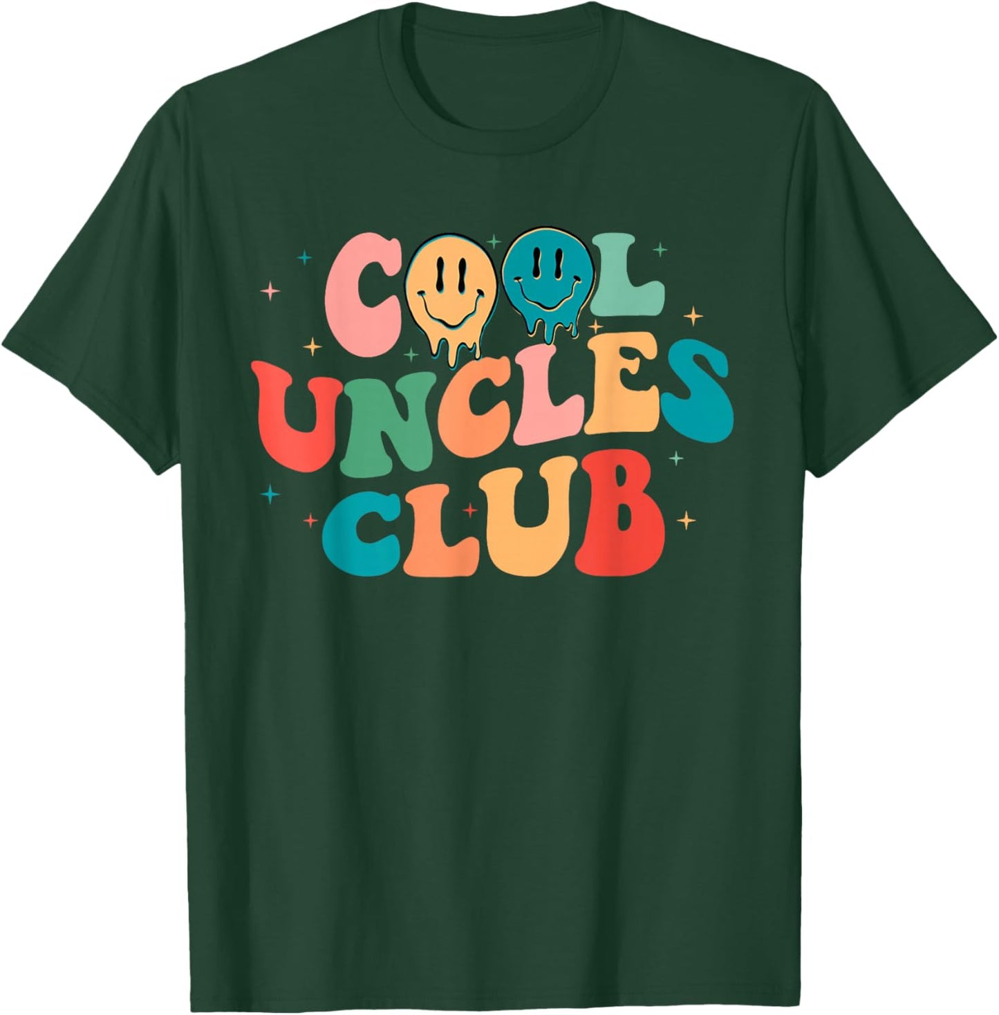 Retro Groovy Cool Uncles Club Smile Face Funny New Uncle Men T-Shirt - T-Shirt | Forest