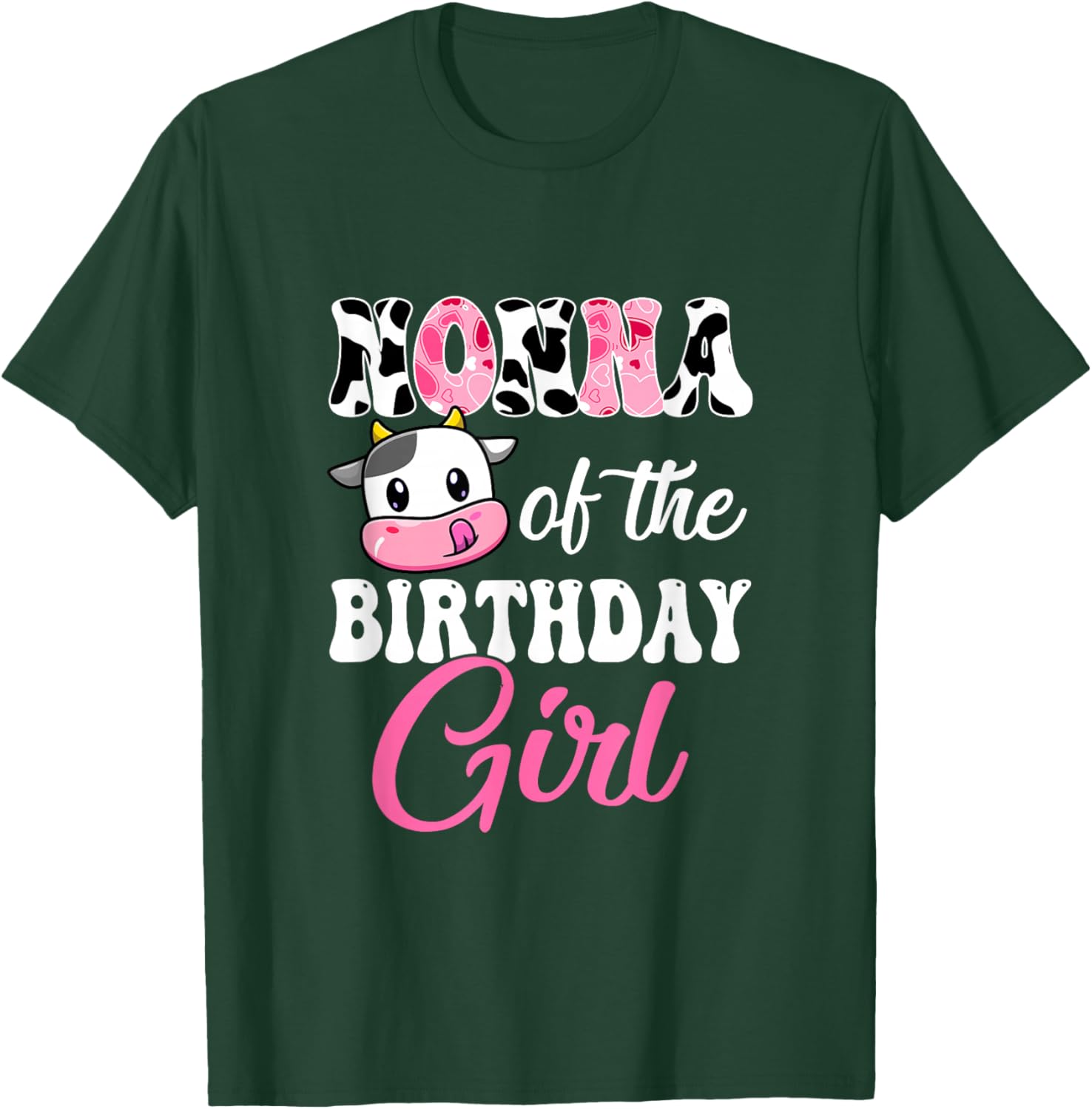 Nonna Of The Birthday Girl Farm Cow 1St Birthday Girl T-Shirt - T-Shirt | Forest