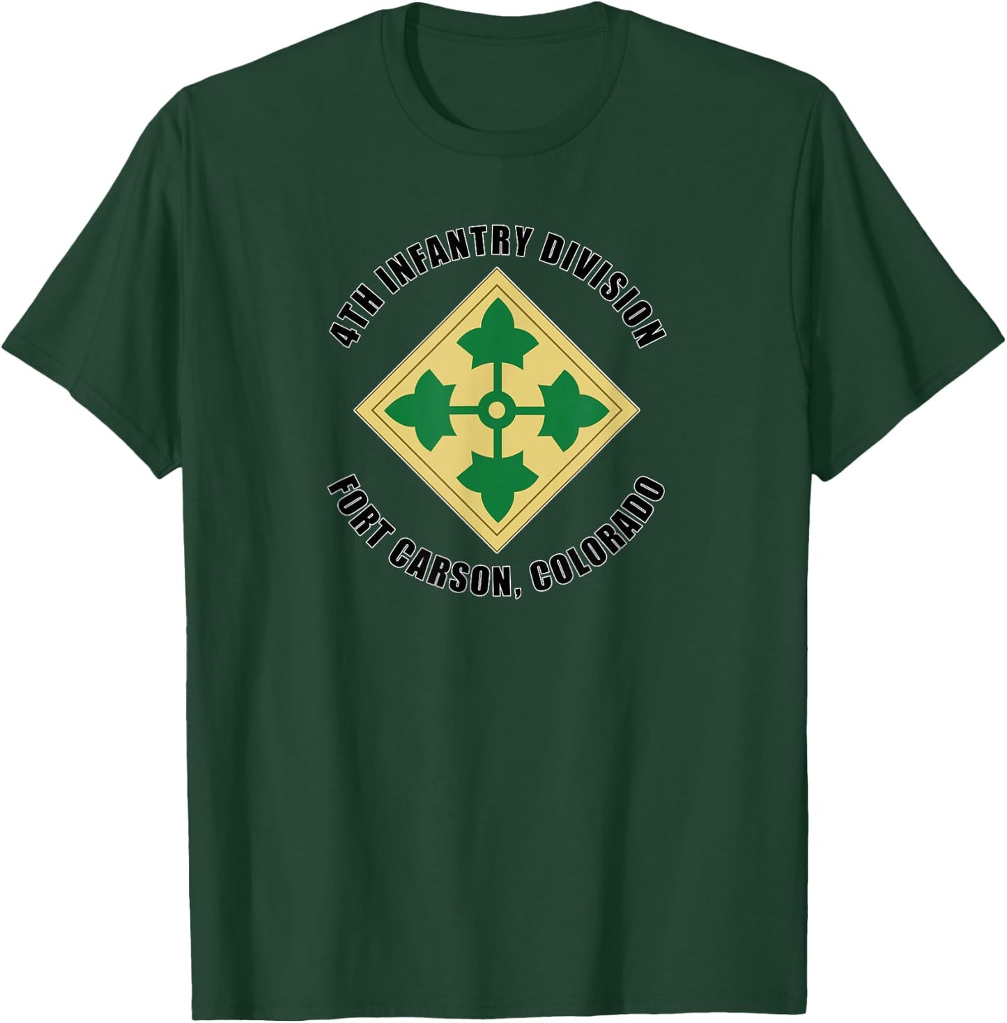 4th Infantry Division Fort Carson Colorado Emblem Veteran T-Shirt - T-Shirt | Forest