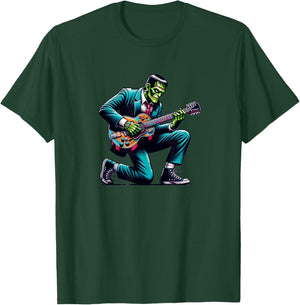 Frankenstein Guitar Lover, Halloween, Monster Vibes T-Shirt - T-Shirt | Forest