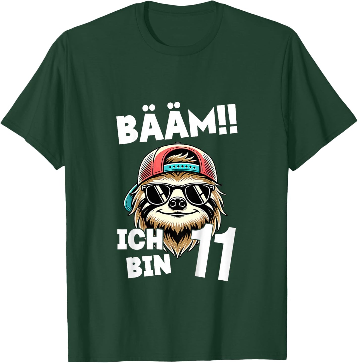 BÄÄM Ich Bin 11 Geburtstag Cooler Faultier Geburtstagsdeko T-Shirt - T-Shirt | Forest