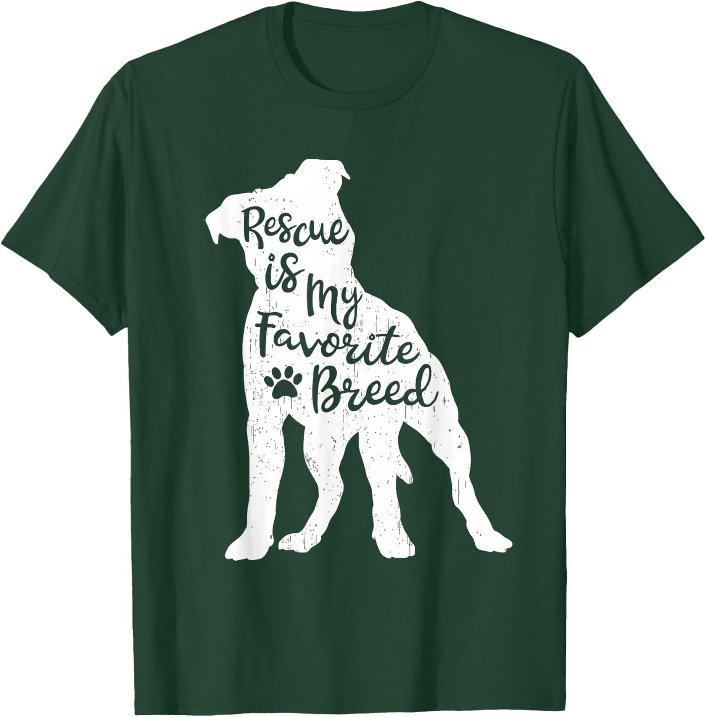 Rescue Is my Favorite Breed Pitbull Dog Lover Pit Bull Mom T-Shirt - T-Shirt | Forest