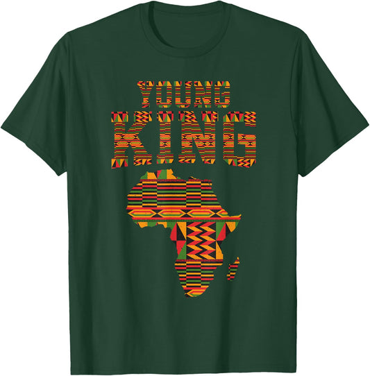 African King Art For Boys Toddlers Kente Cloth African Print T-Shirt - T-Shirt | Forest