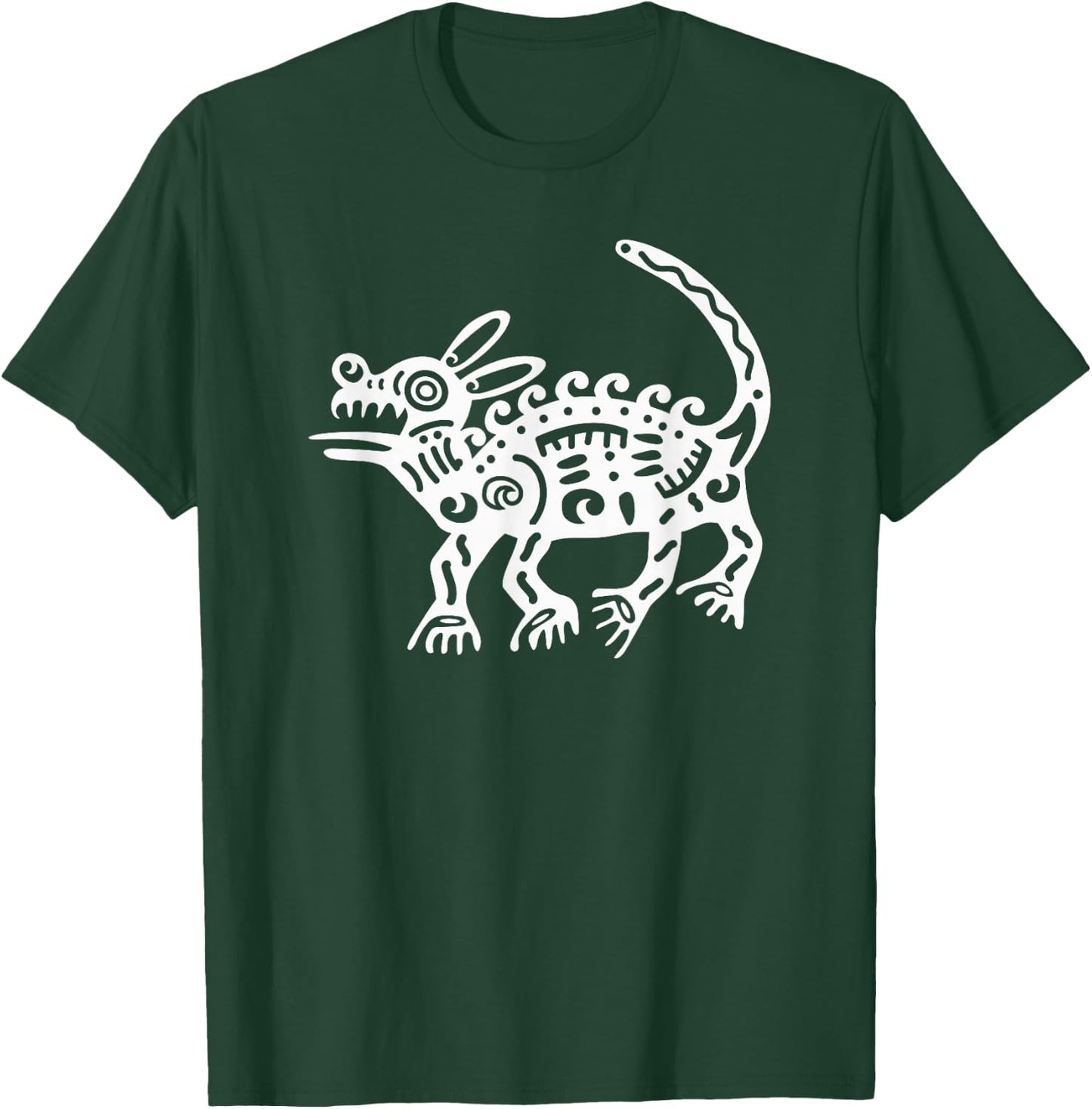 Mexico Aztec Mayan Civilization Dog Symbol T-Shirt - T-Shirt | Forest