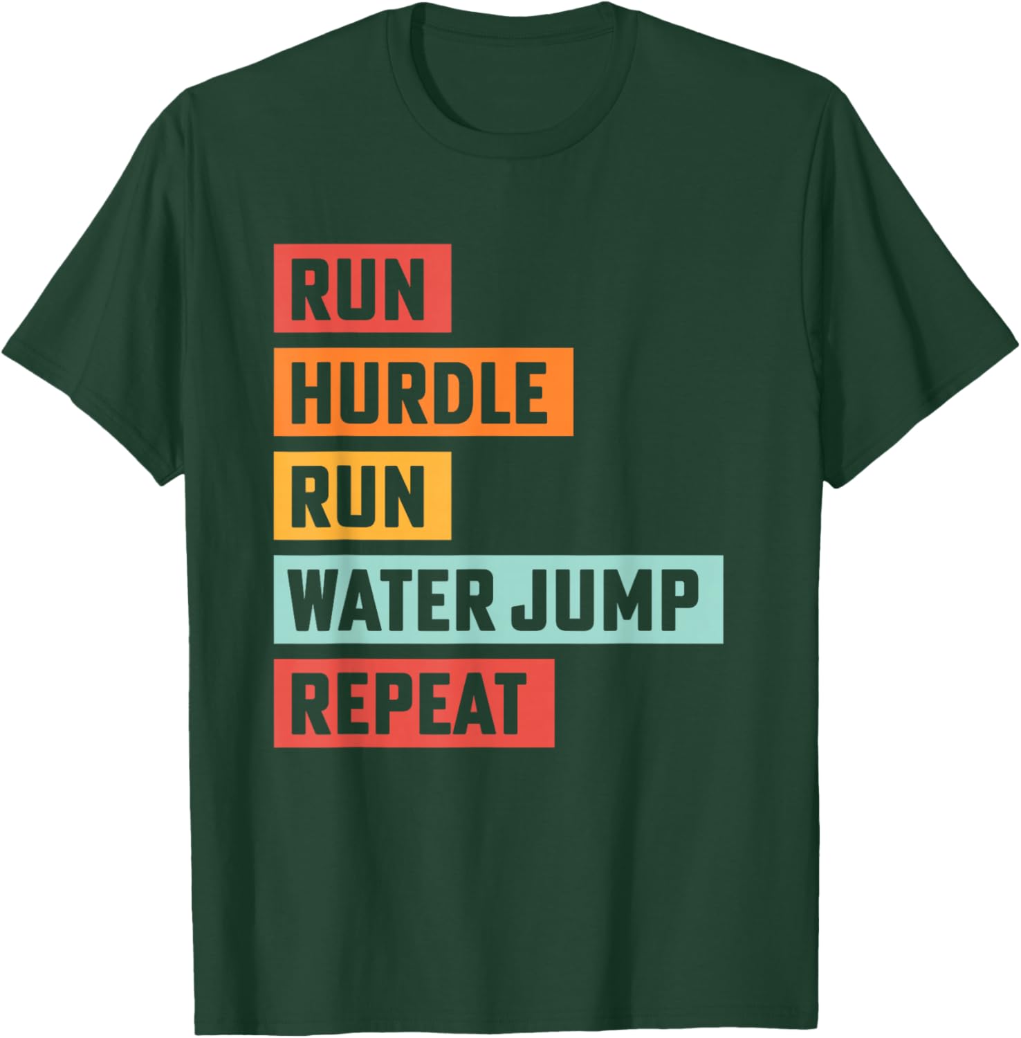 Steeplechase Track Run Hurdle Water Jump Track Coach T-Shirt - T-Shirt | Forest