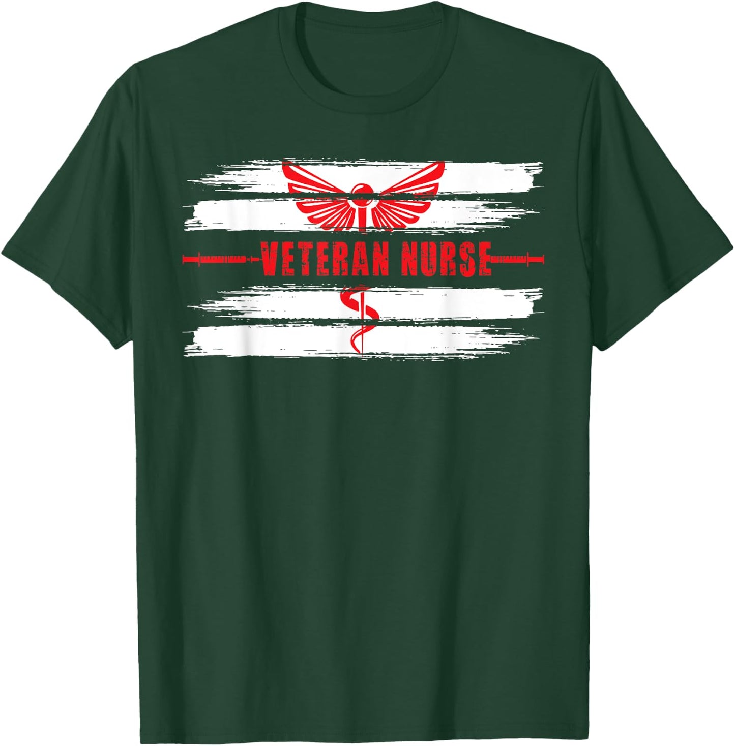 Proud Veteran Nurse Veteran Nursing Caduceus T-Shirt - T-Shirt | Forest