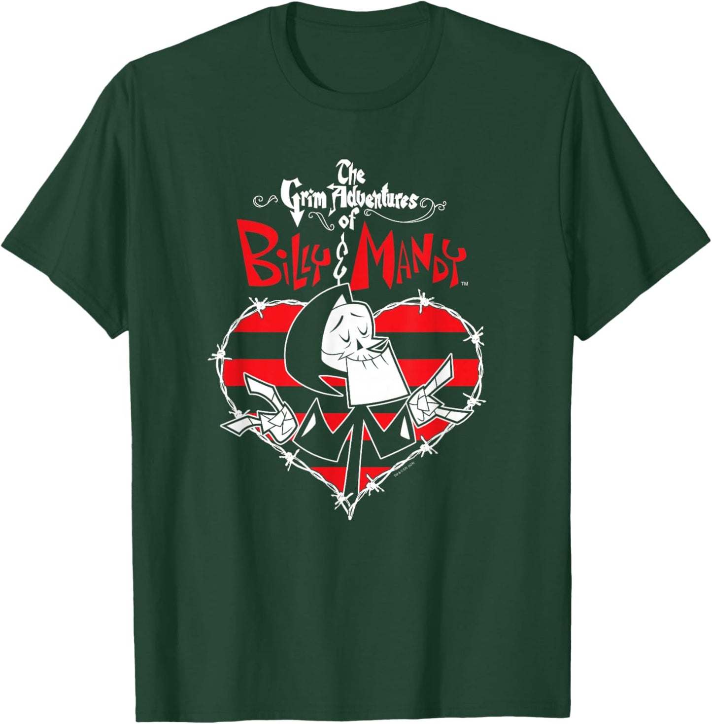 Grim Adventures of Billy & Mandy Reaper Striped Thorn Heart T-Shirt - T-Shirt | Forest