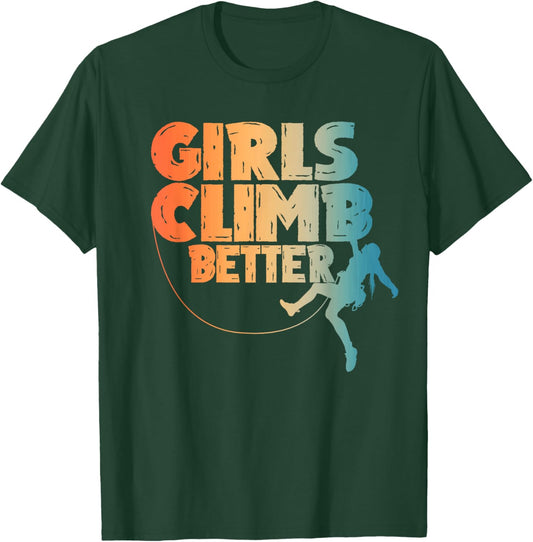 Cool Rock Climber Art Girls Indoor Rock Climbing T-Shirt - T-Shirt | Forest