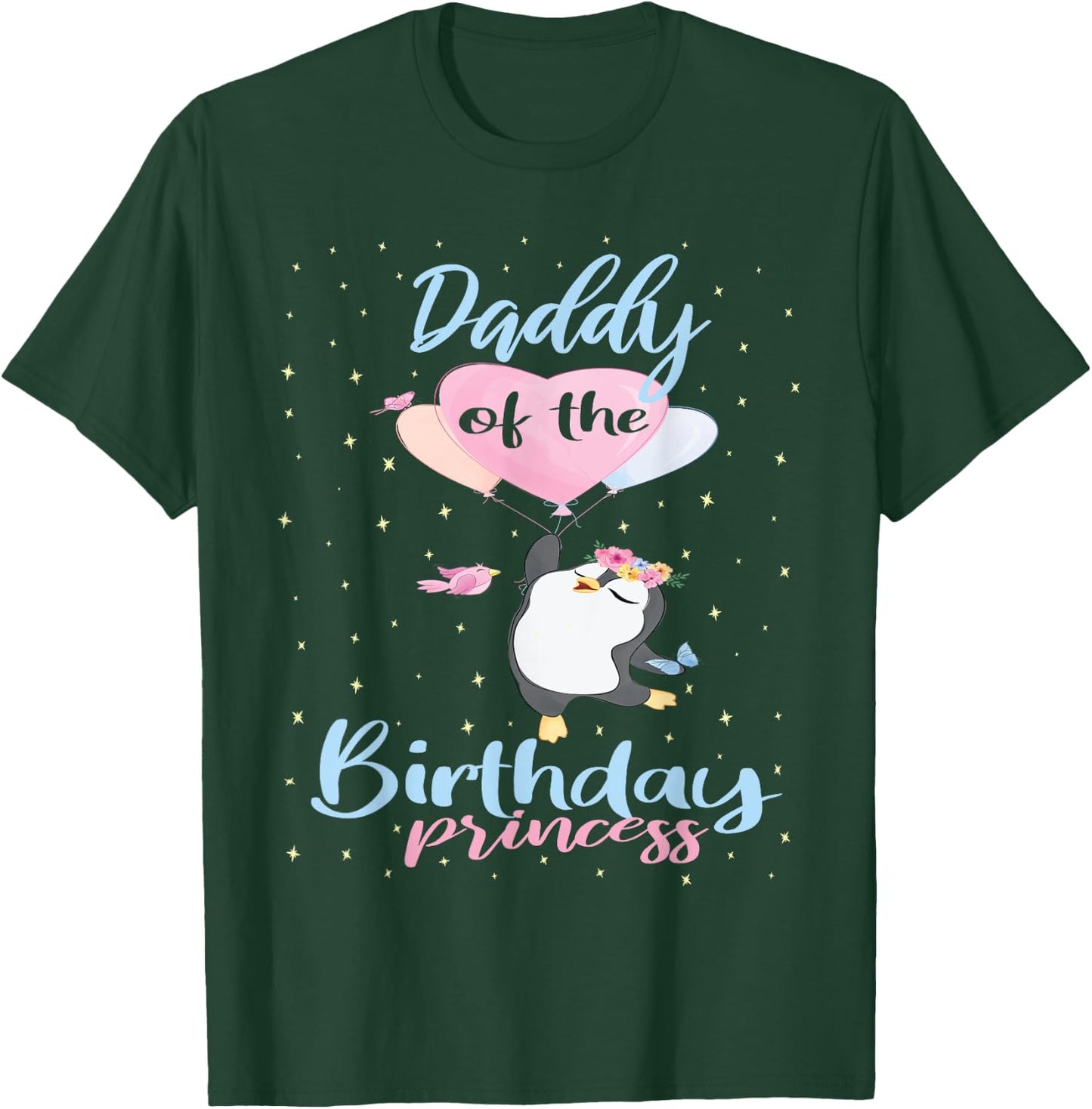 Daddy Of The Birthday Princess Penguin Girls B-day Party T-Shirt - T-Shirt | Forest