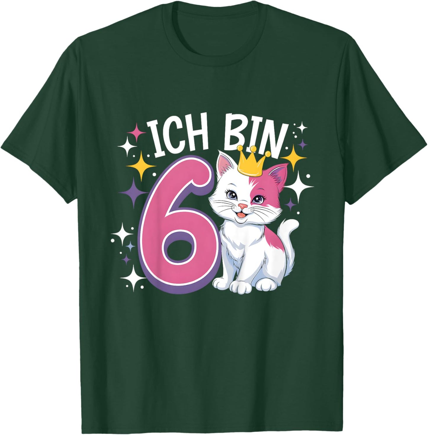 Kinder 6. Geburtstag Kindergeburtstag Sechster Geburtstag Katze T-Shirt - T-Shirt | Forest